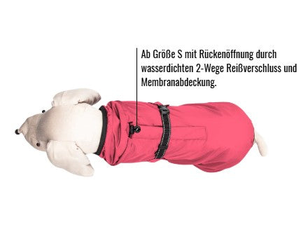 Hunderegenjacke mit Rückenöffnung "Blush Pink" - NEU