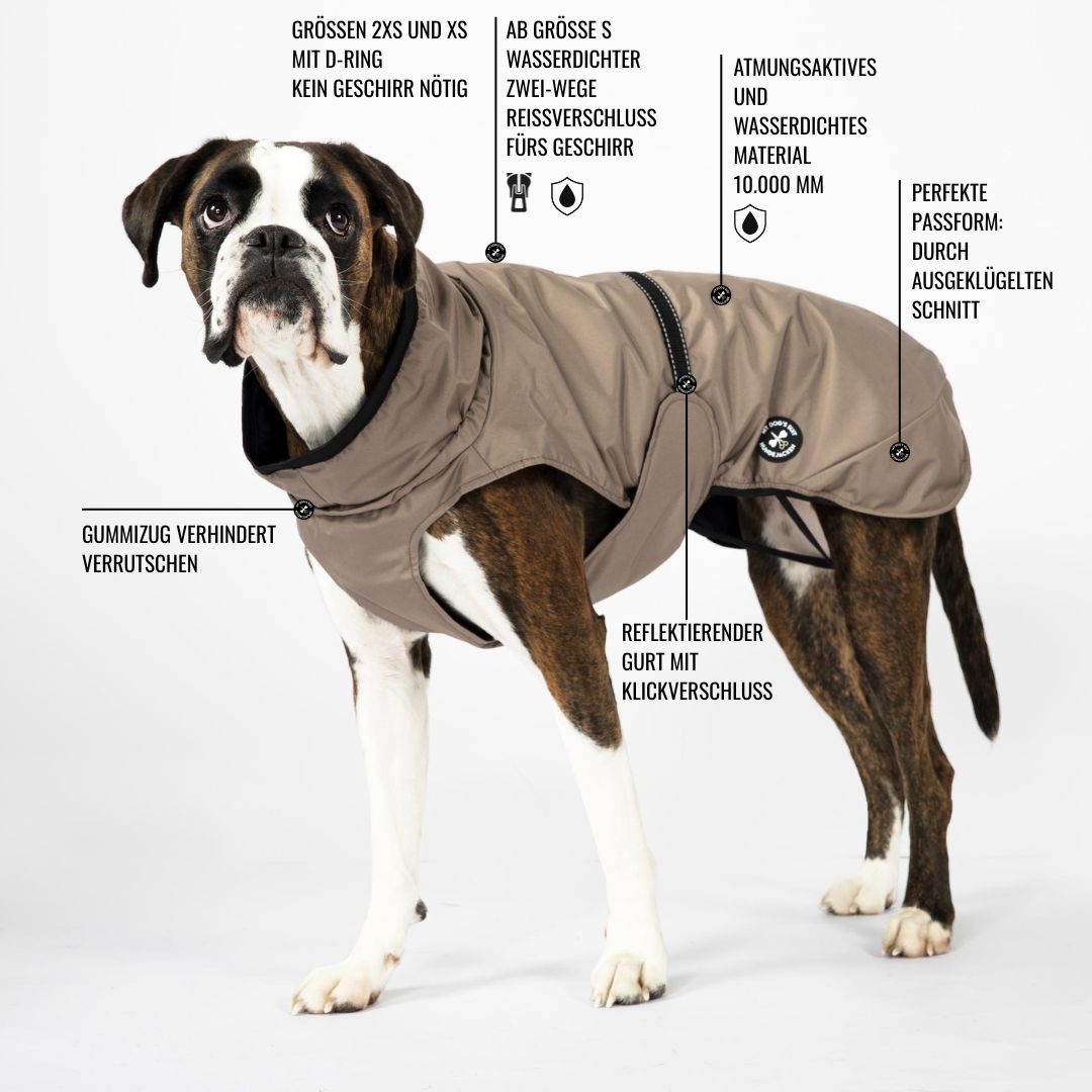 Hunderegenjacke mit Rückenöffnung "Blush Pink" - NEU