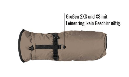 Hunderegenjacke mit Rückenöffnung "Cashmere Brown" - NEU
