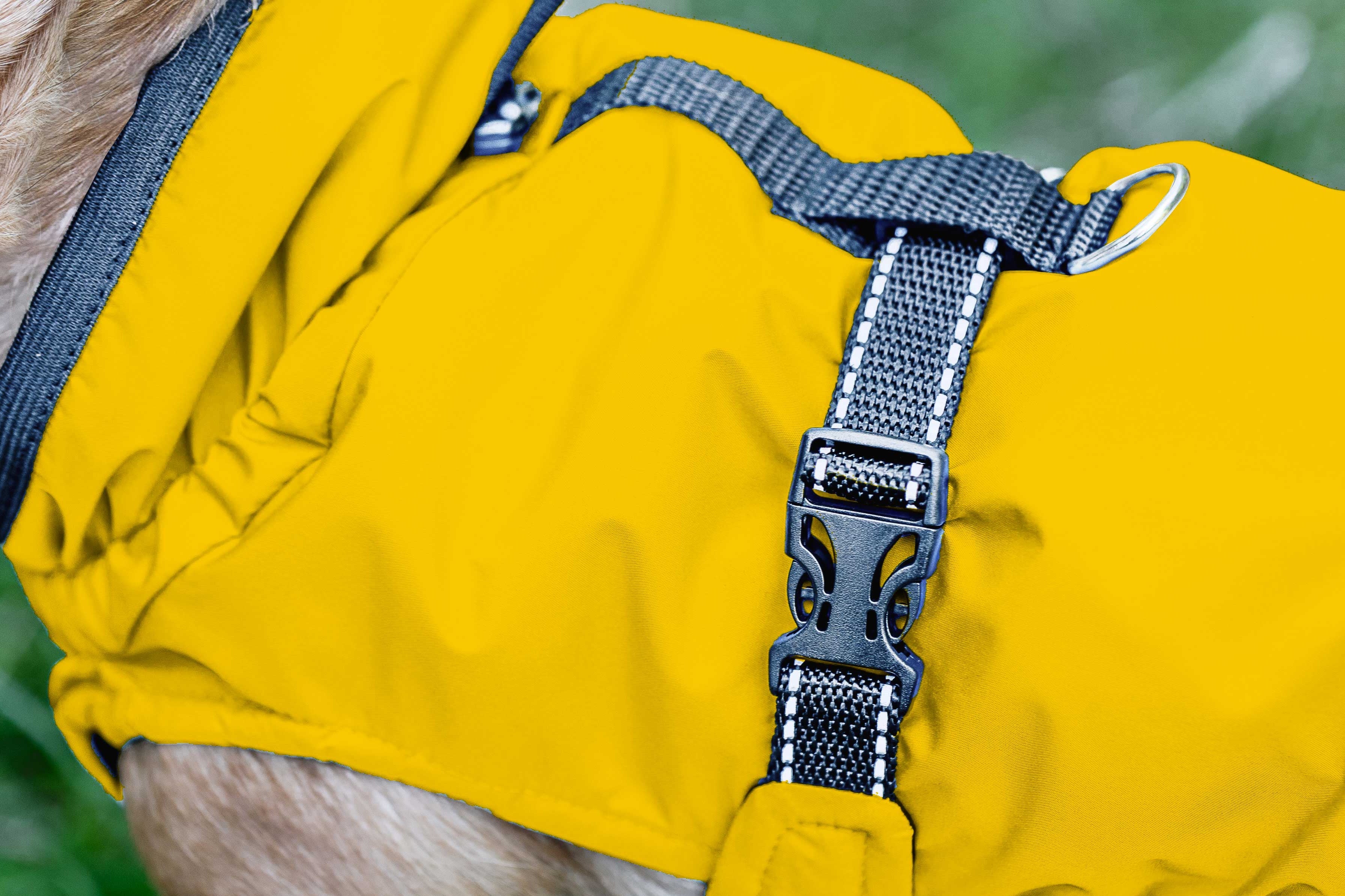 Hunderegenjacke mit Rückenöffnung "Sunshine Yellow" - NEU