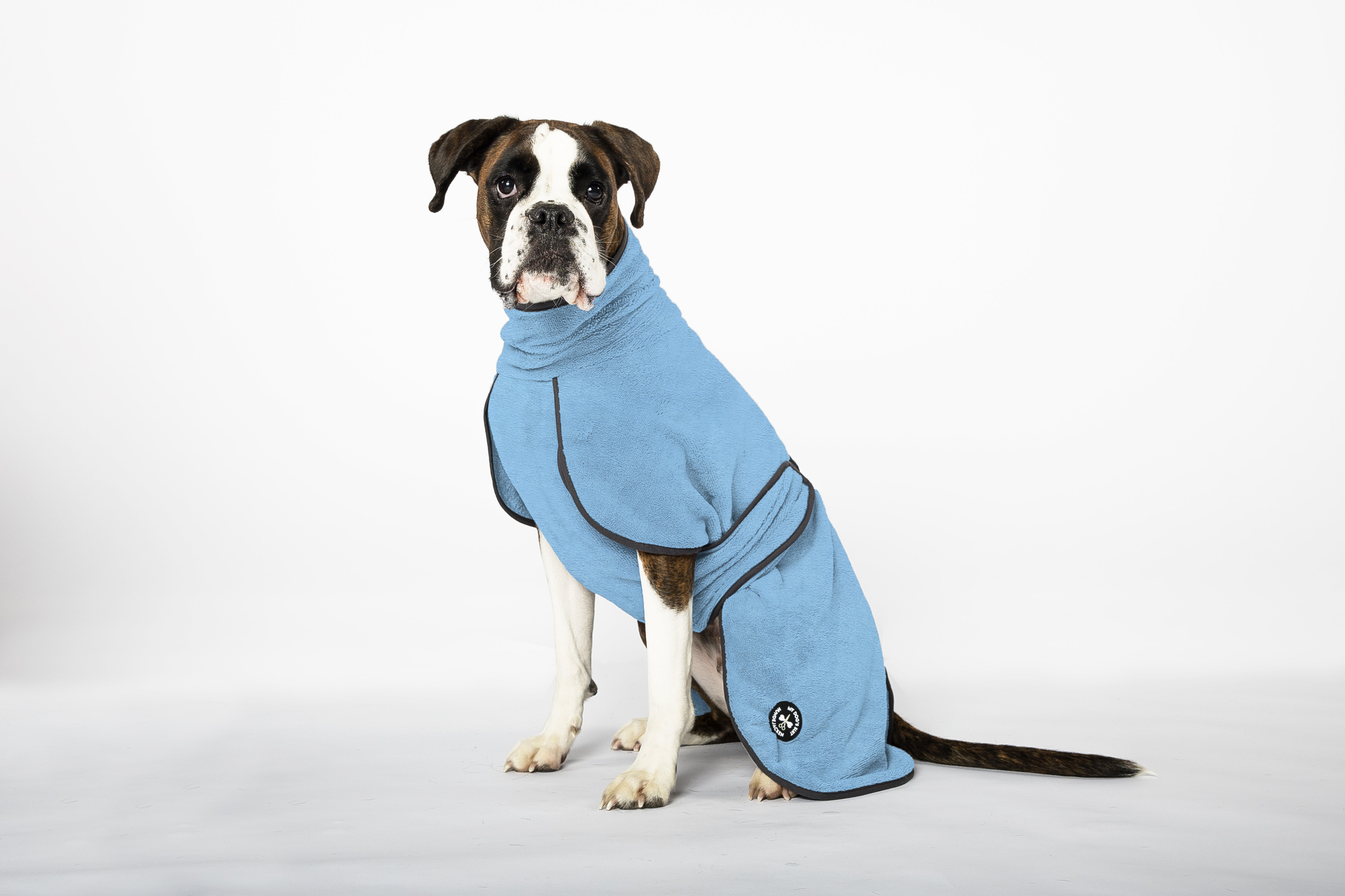 Hundebademantel & Schlafmantel Bambusfrottee (2-in-1) „Silky Baby Blue“