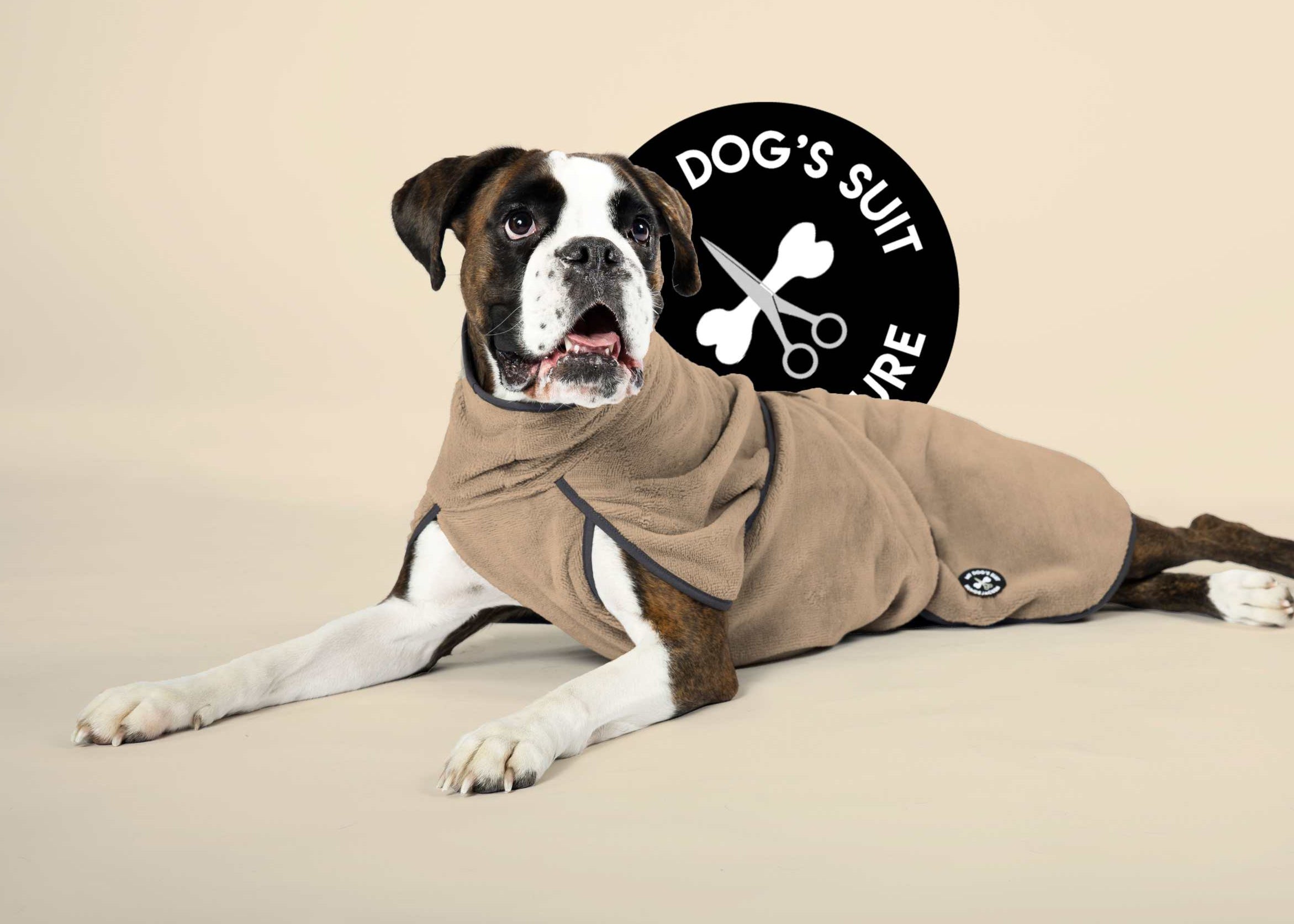 Hundebademantel Champagne Beige - NEU