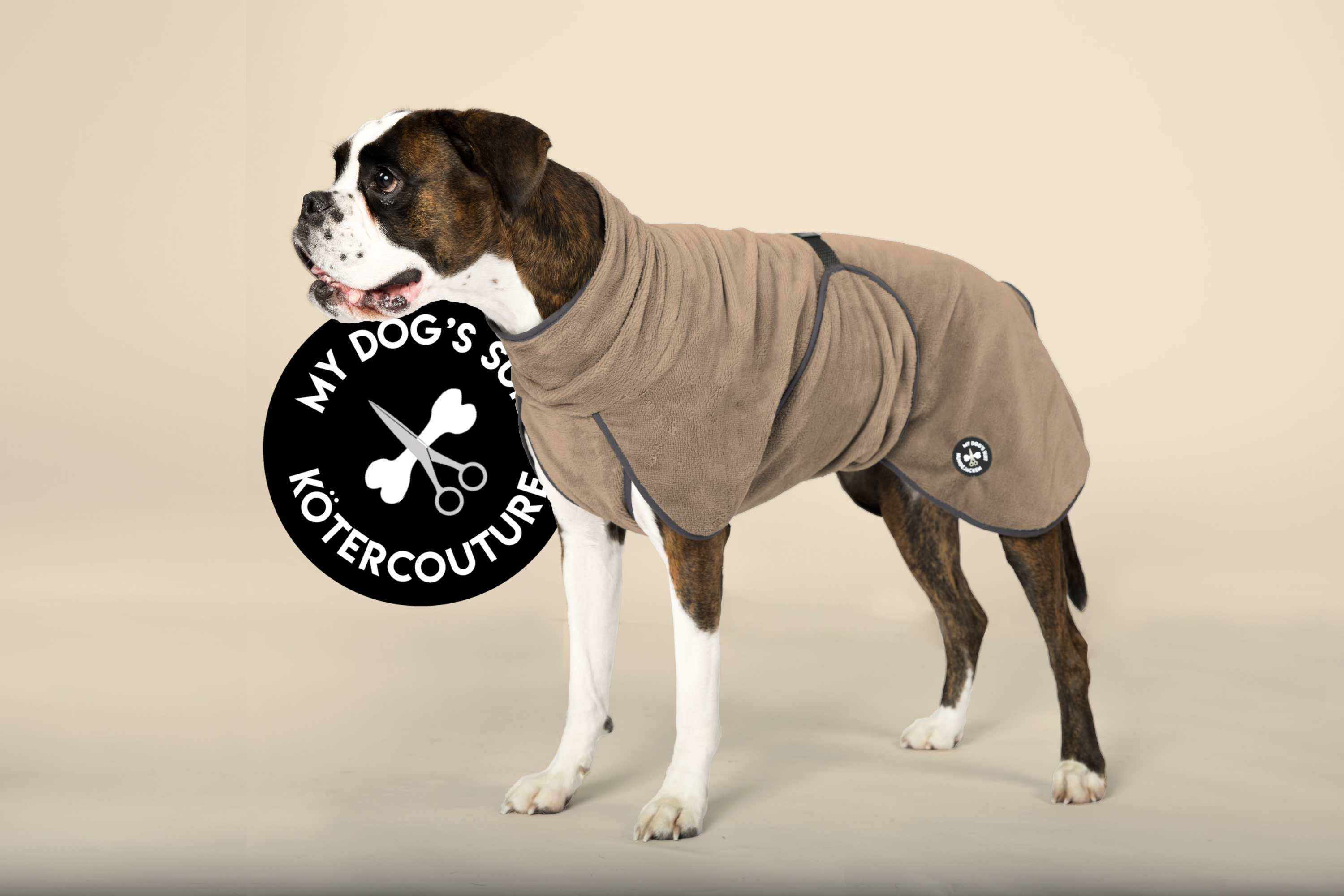Hundebademantel Champagne Beige - NEU
