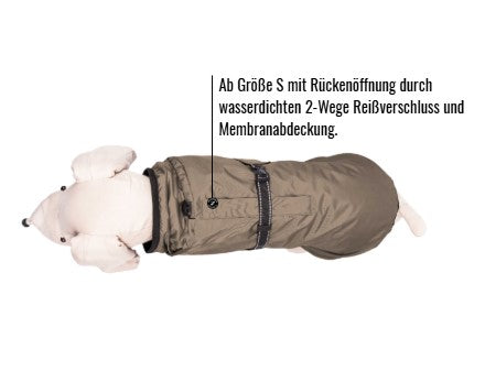 Hunderegenjacke mit Rückenöffnung "Cashmere Brown" - NEU
