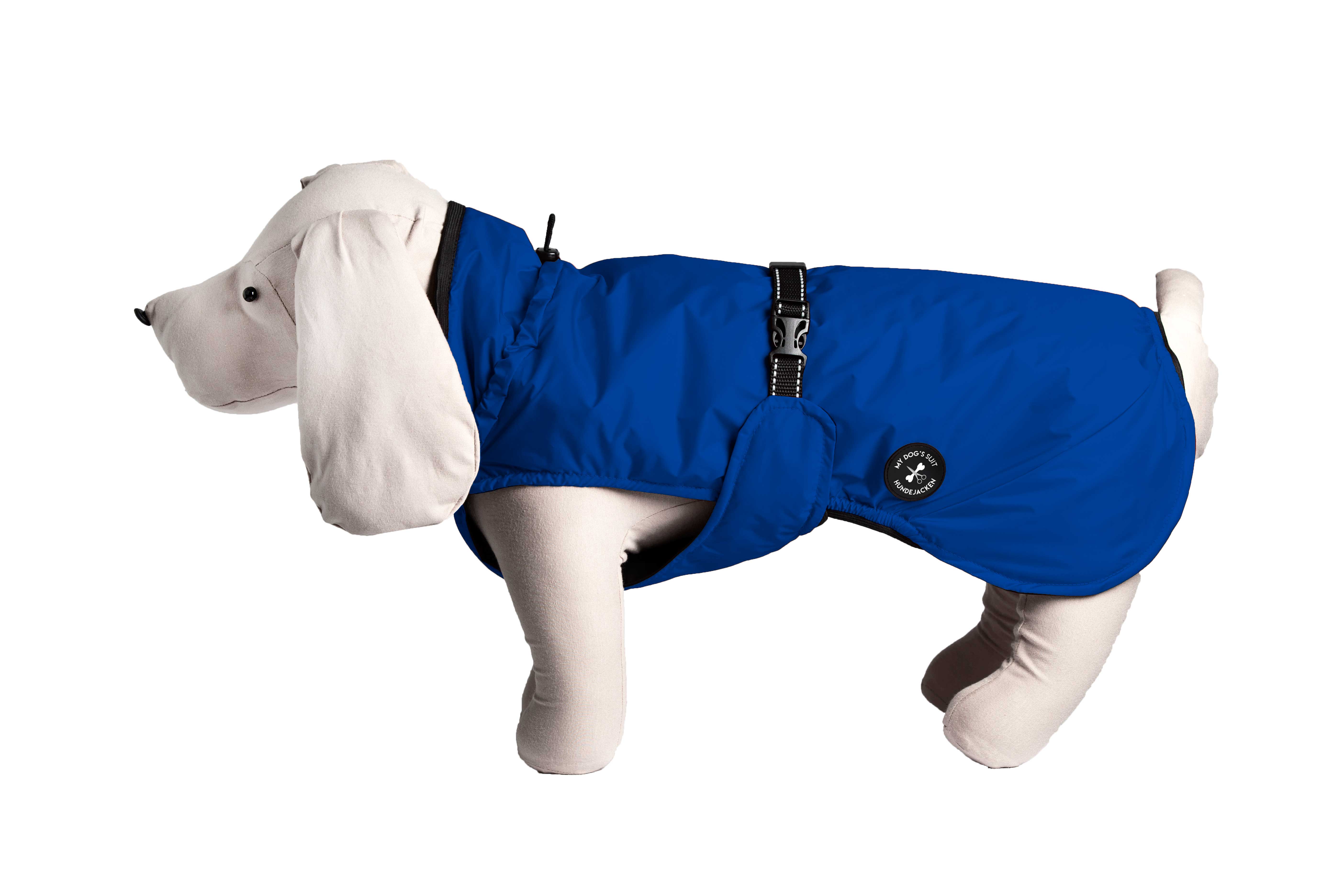 Hunderegenjacke mit Rückenöffnung "Royal Blue" - NEU