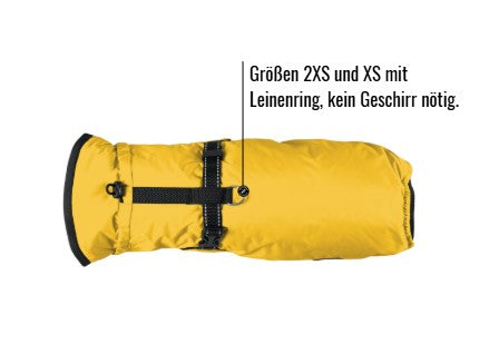 Hunderegenjacke mit Rückenöffnung "Sunshine Yellow" - NEU
